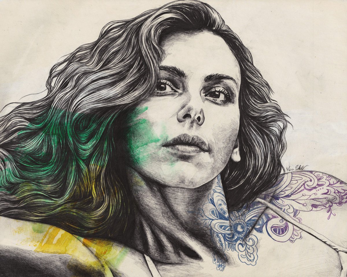 Expressive Portrait Pencil Drawing By Marco Paludet, 20 X 16", The Rip, Original Artwork