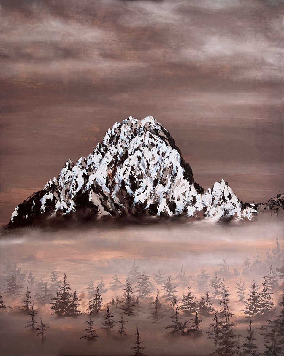 Misty foothills, 80 ? 100 cm, oil on canvas by Marina Zotova