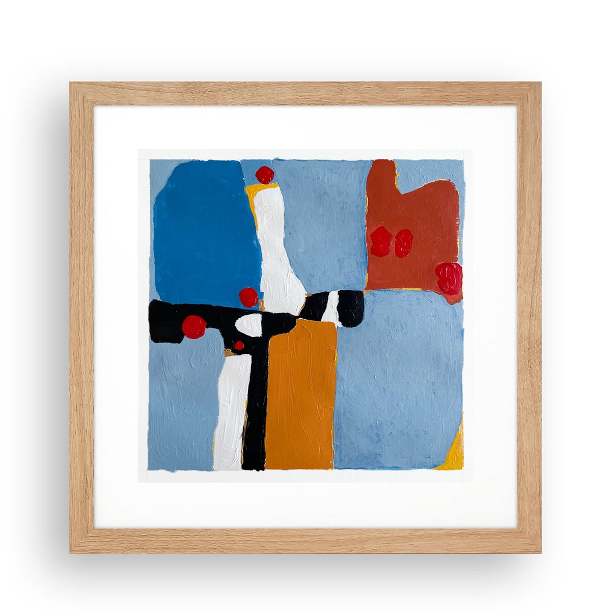 Abstract Acrylic Painting By Maiia Axton, 11 X 11", Resonance Of Contrasts, Original Artwork