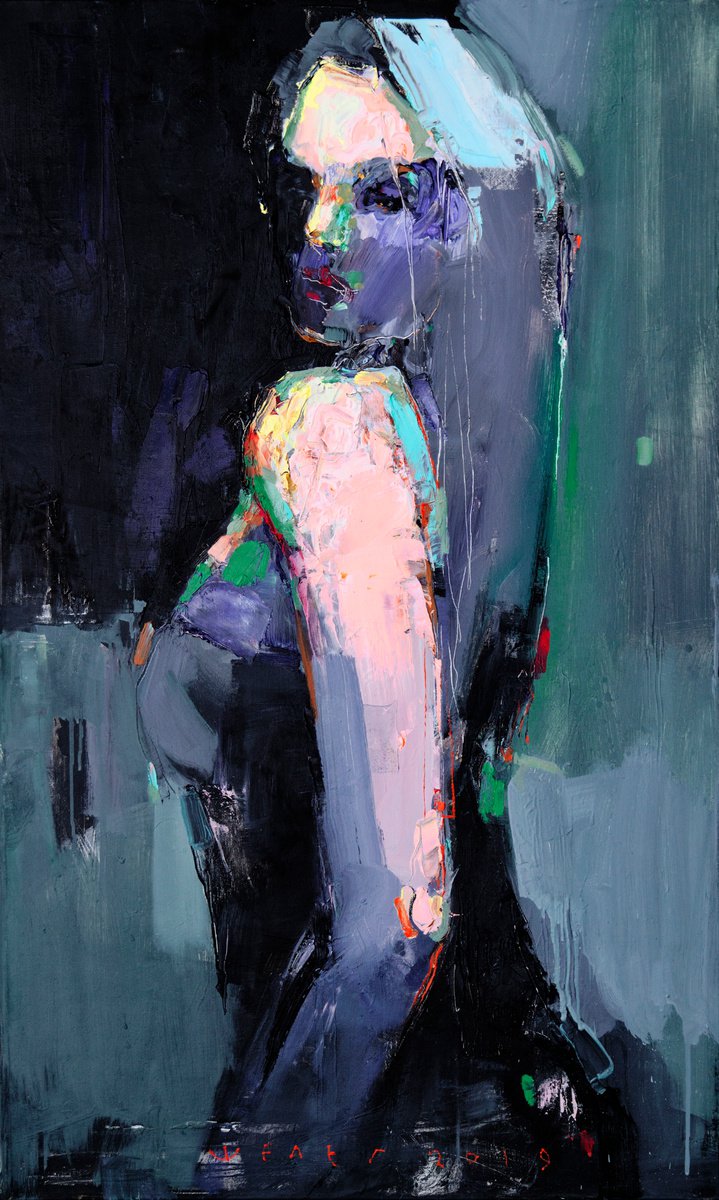 Expressive Oil Painting , Turn Around By Victor Sheleg, 24 X 39, Artwork For Sale On Artfinder