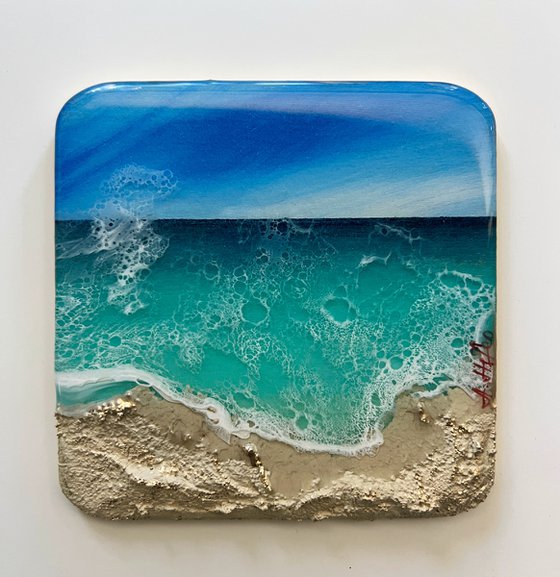 "Little wave" #5 - Miniature ocean painting