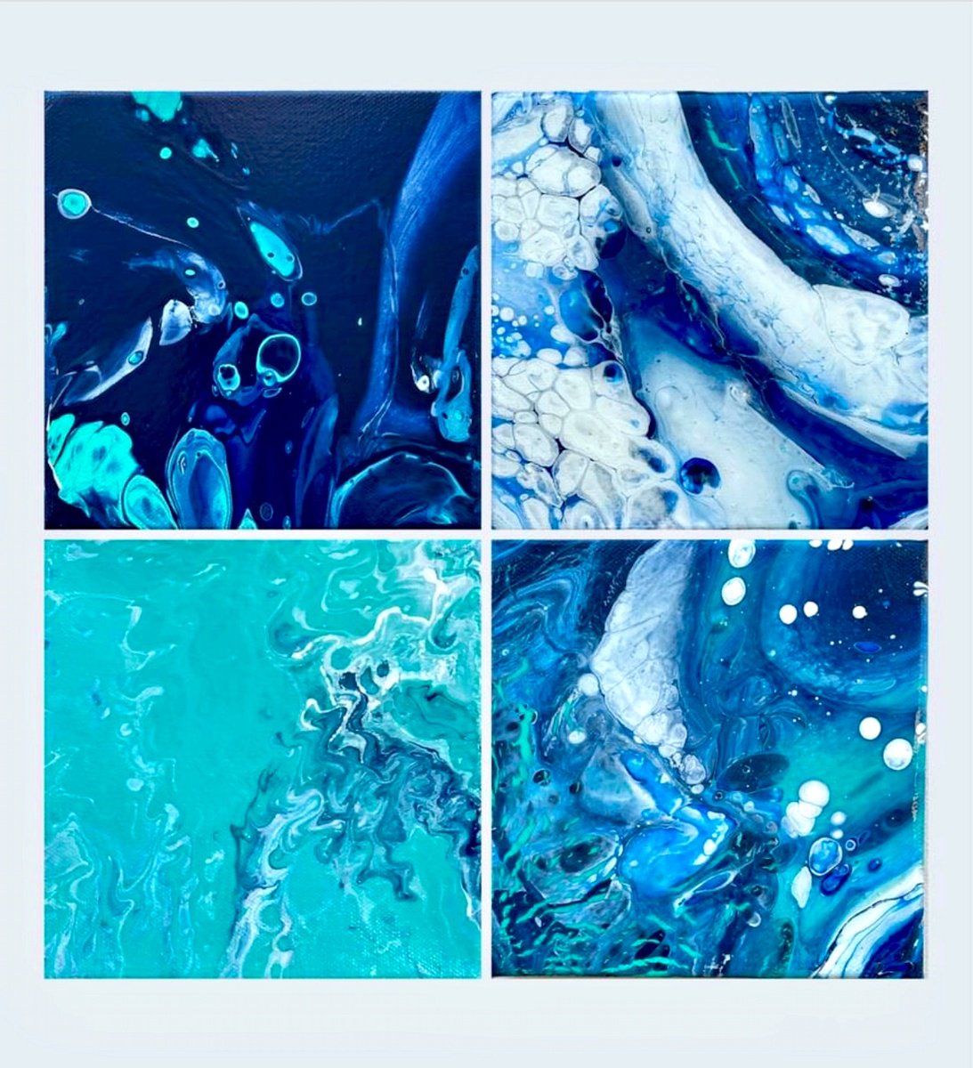 Organic Abstract Acrylic Painting By Benna Holden, 12 X 12, Avatar Series, Original Artwork