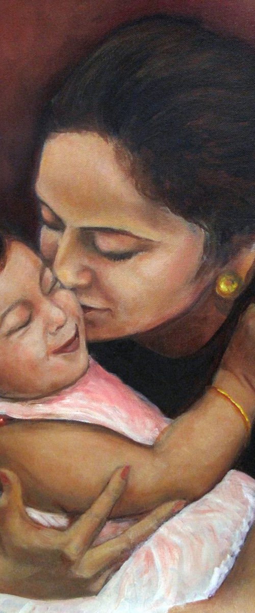 The Caress- Mother and Child by Asha Shenoy