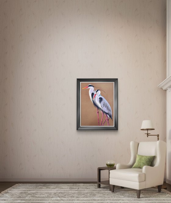 Heron Wader Ardea Hern Stroks