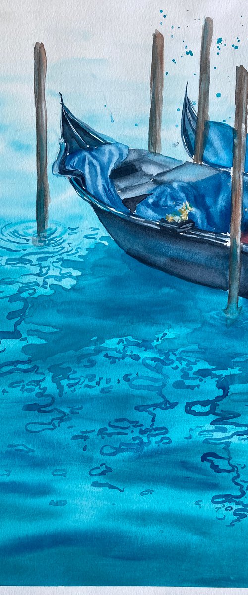 Teal Gondola 1 by Valeria Golovenkina