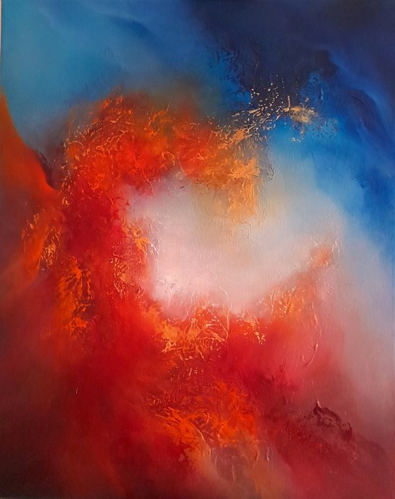 The Dragon's Breath (40cm X 50cm abstract slimline oil painting)