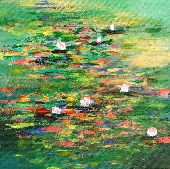 Water lilies  !! Green Universe I Painting !! Miniature  !! Mother’s  Day