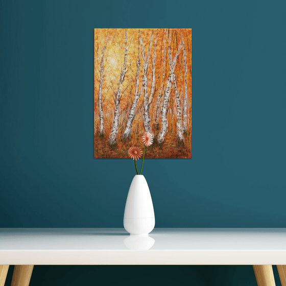 Autumn birch trees