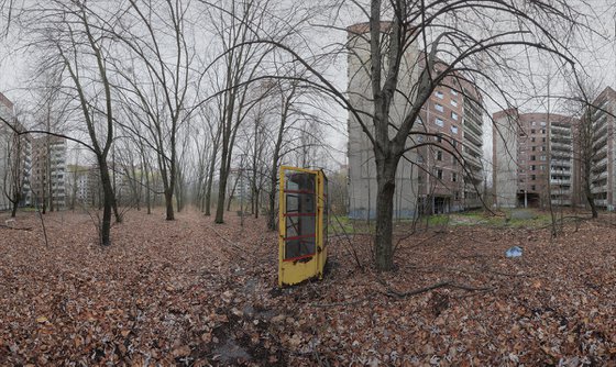 #1. Lonely phone booth in Pripyat town - XL size