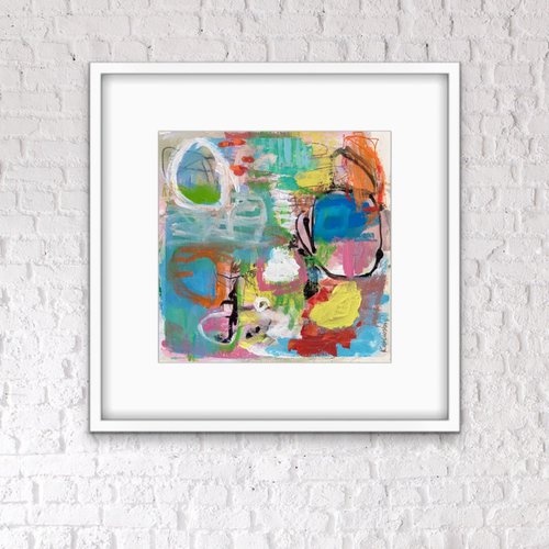 Playing Around #2 - colorful small scale abstract bright fun playful by Kat Crosby