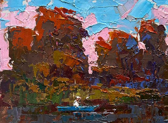Evening river landscape