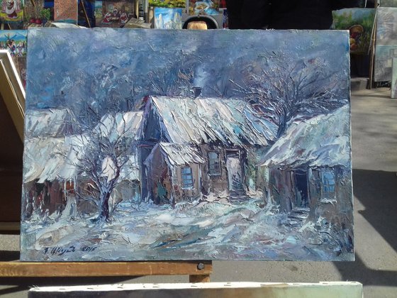 Cottage 50x70cm, oil painting, ready to hang