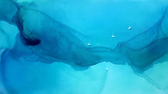 Blue bay | Endless Blue 36 x 36 " (91×91 cm)