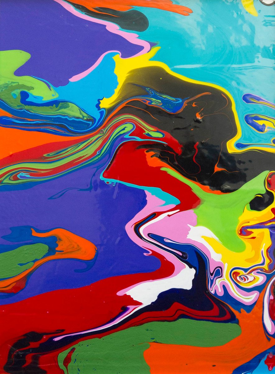 Abstract Acrylic Painting By Km Arts, 15 X 19", Into The Day Light, Original Artwork