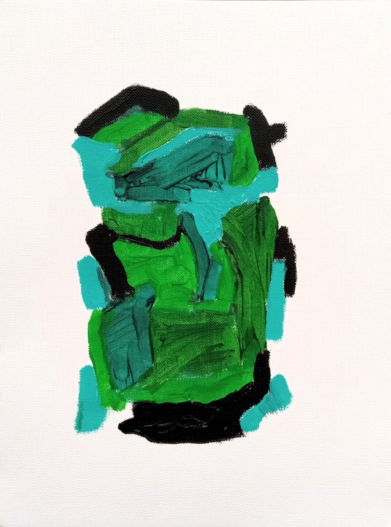 HARMONY N.3 - abstract green 7x9 inch