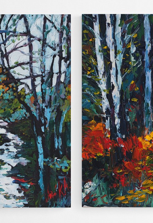 The Magic of Fall-diptych by Alfia Koral