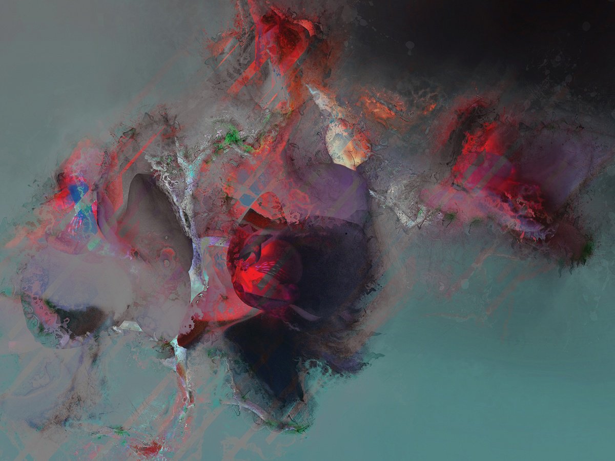 Abstract Botanical Print By Javier Diaz, 80 X 60, Secretos 12, Original Artwork