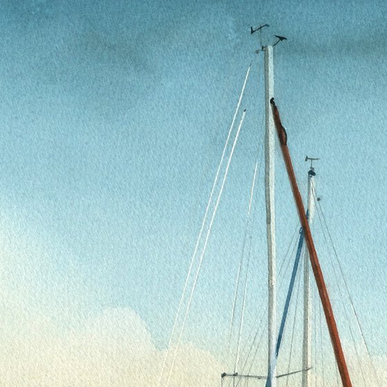 Resting Sailboat in the Marina