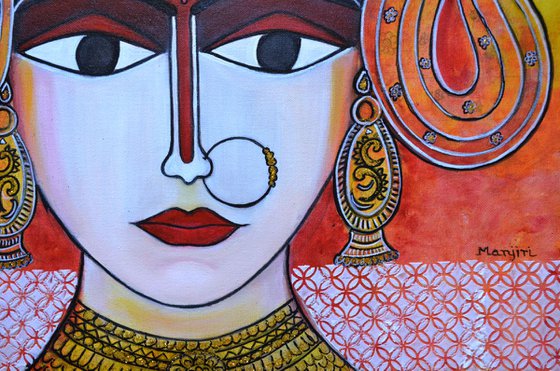 Goddess Durga painting on canvas