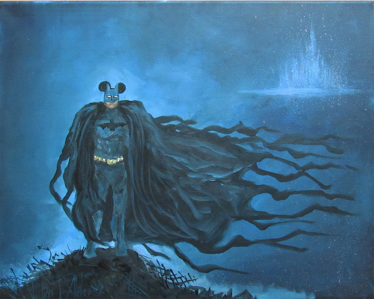 Illustrative Portrait Acrylic Painting By William F. Adams, 20 X 16", Yeah I Dig The Mouse. You Got A ..., Original Artwork