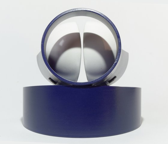 Abstract eye with indigo blue. Sculpture surrealism