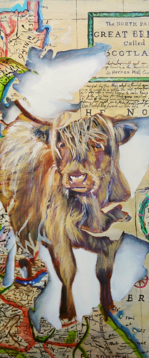 Highland cow, Spirit of Scotland painting by Gordon Bruce