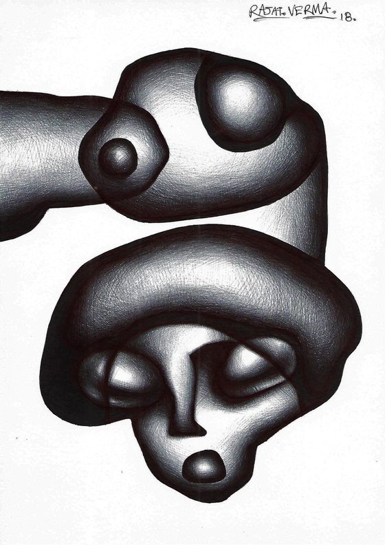 illusion, Ball Pen Drawing by Rajat Verma