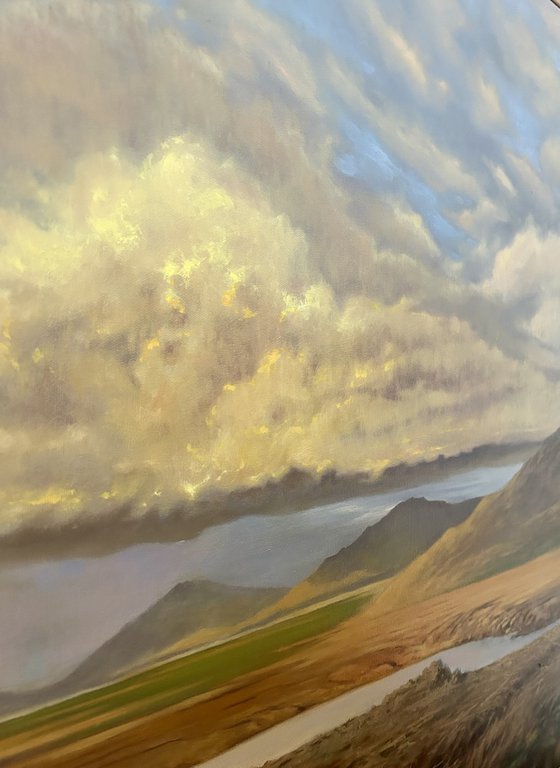 Early sunset over the mountains