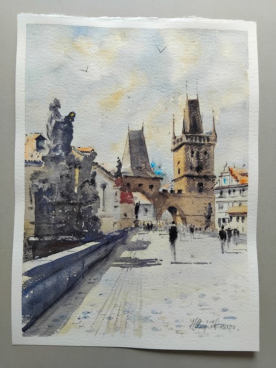 High sun at Charles bridge Pra