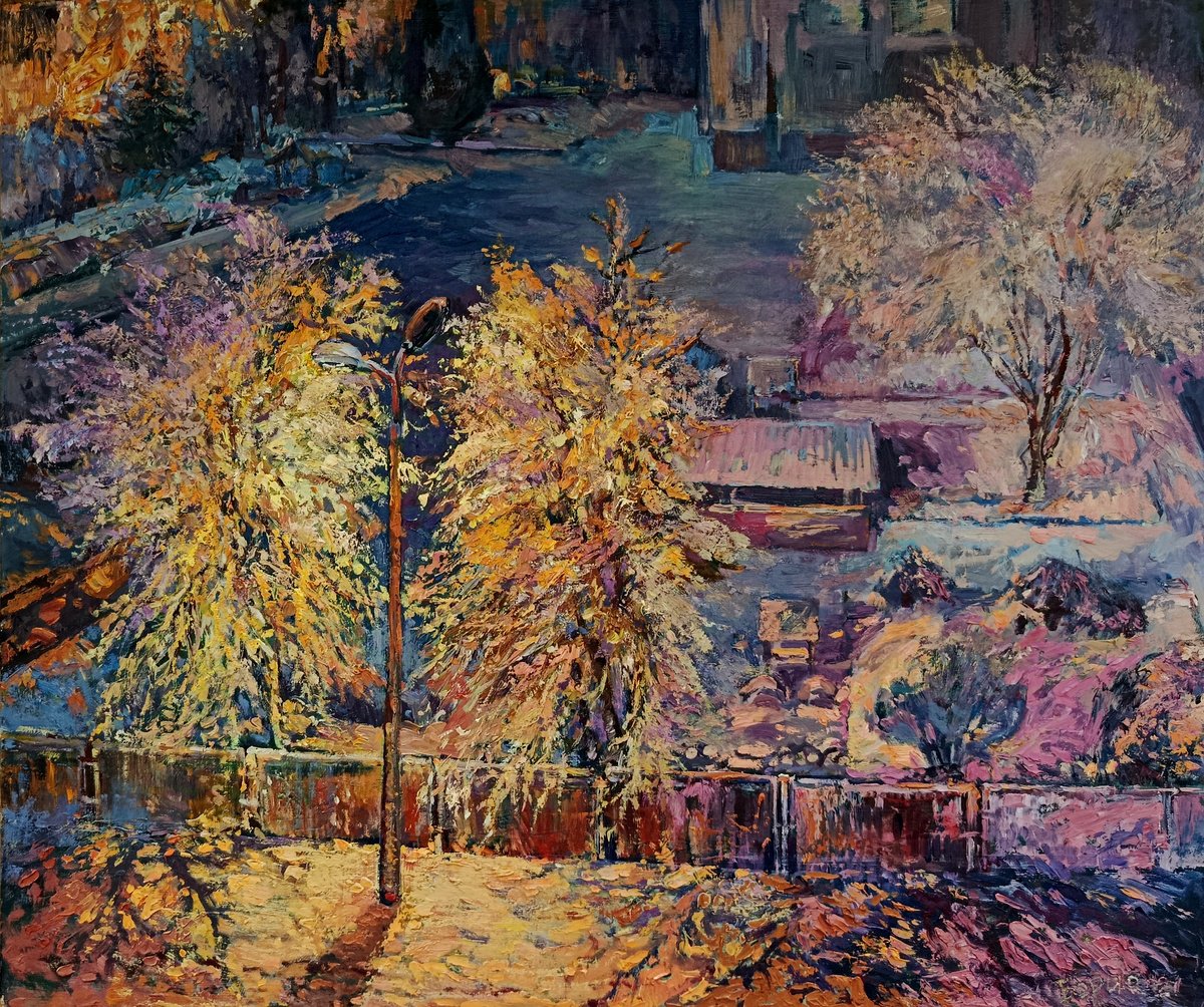 Impressionistic Landscape Oil Painting By Tetiana Borys, 24 X 20", Bright Winter, Original Artwork