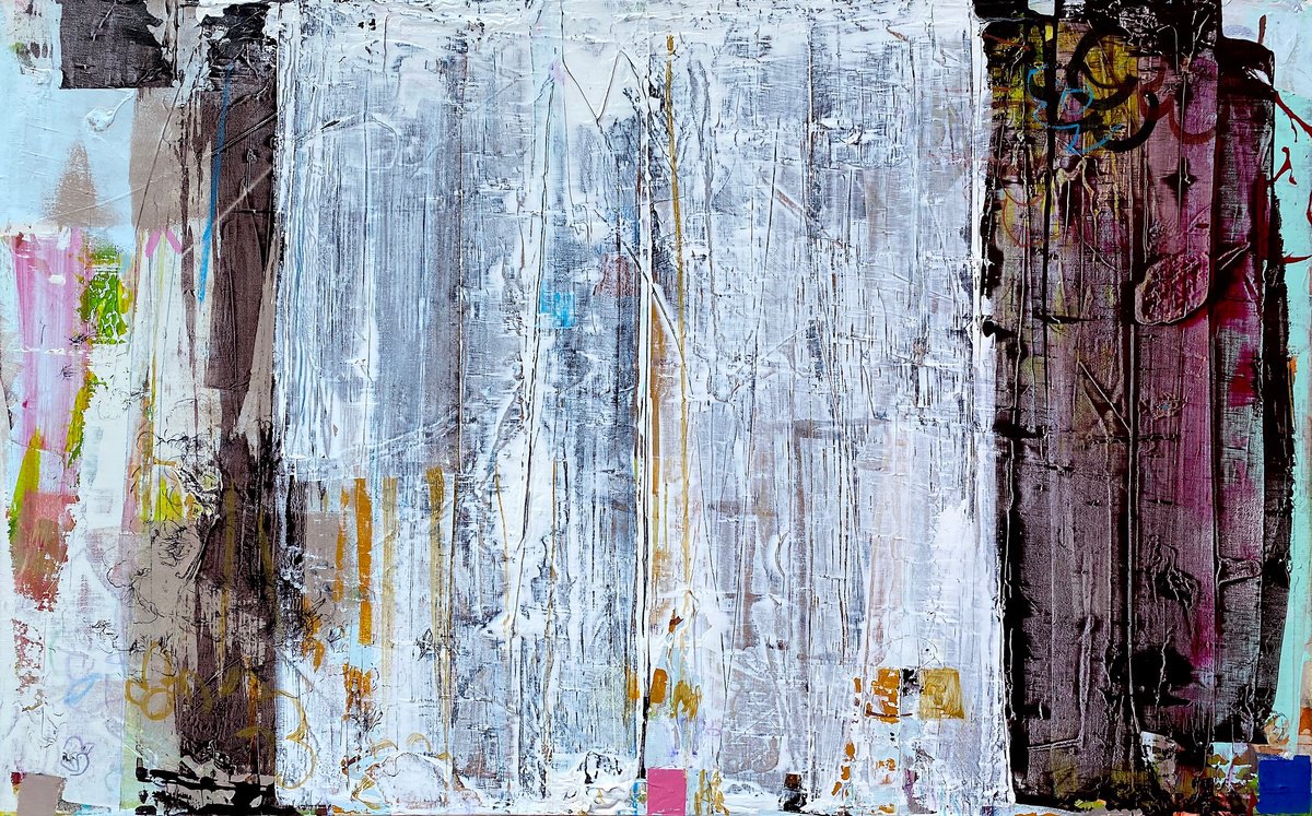 Abstract Botanical Acrylic Painting By Jason Forcier, 48 X 30, Capische, Original Artwork