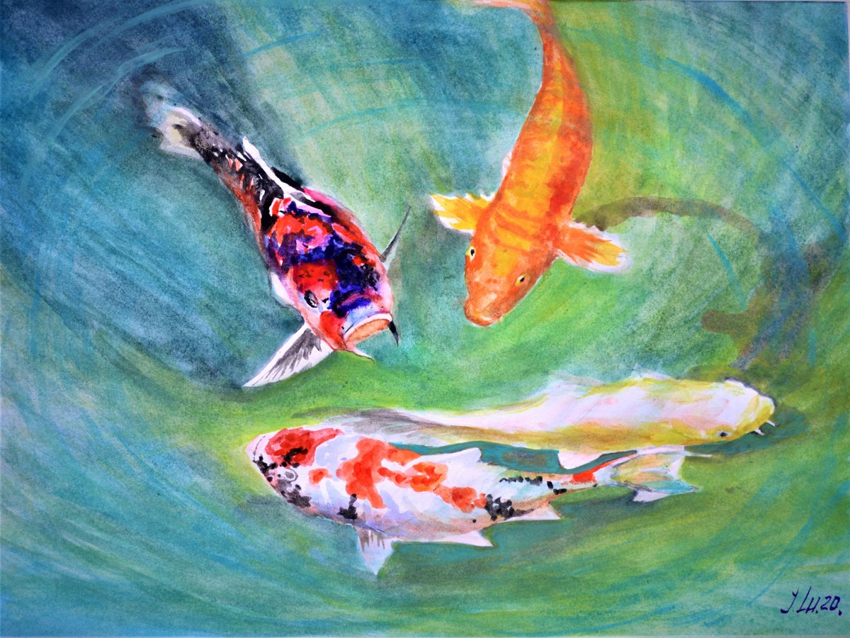 Koi Fish by Elena Lukina