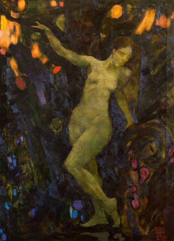 "Mermaid in the swamp". Oil on canvas. 120/80 cm. 2014.