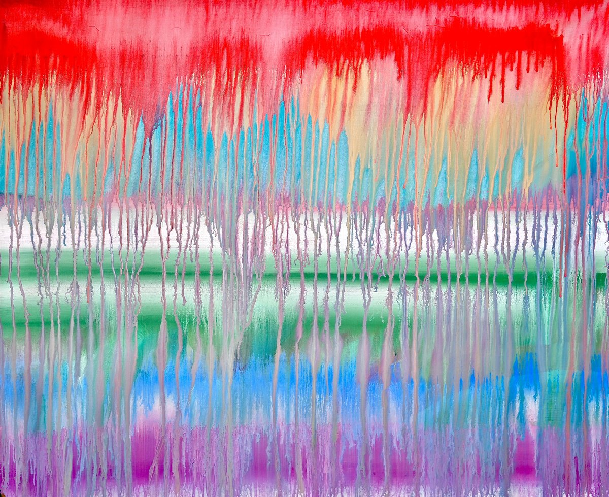 Abstract Acrylic Painting By Sumit Mehndiratta, 36 X 30", Dirty Candy, Original Artwork