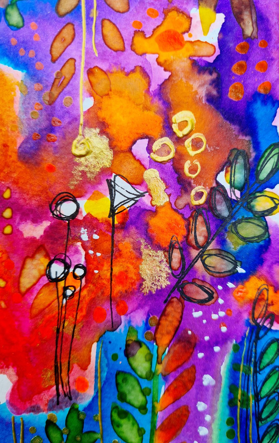 Summer garden Mixedmedia painting by Simon Tünde Artfinder
