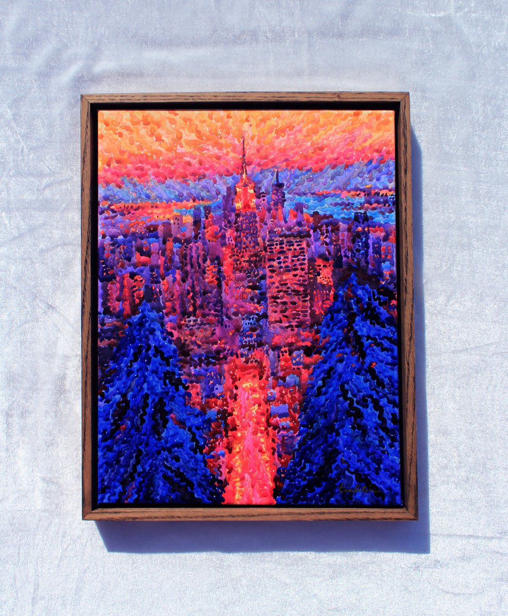Impressionistic Watercolour , Winter Evening In New York City By Tanbelia, 13 X 17, Artwork For Sale On Artfinder