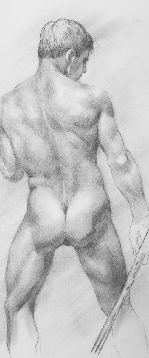 DRAWING SKETCH CHARCOAL MAN #11-12-06 by Hongtao Huang