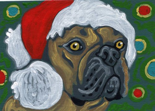 French Bulldog Dog Christmas by Carla Smale