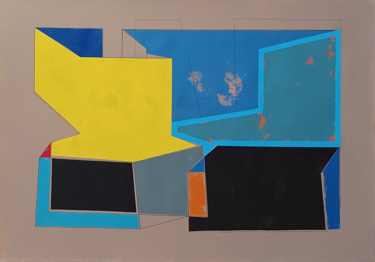 Abstract Acrylic Painting By Luis Medina, 39 X 28", 262A, Original Artwork