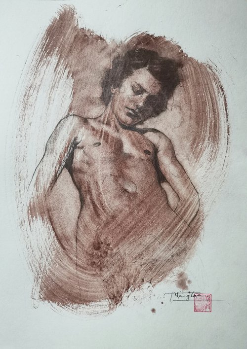 Drawing - Young man#210516 by Hongtao Huang