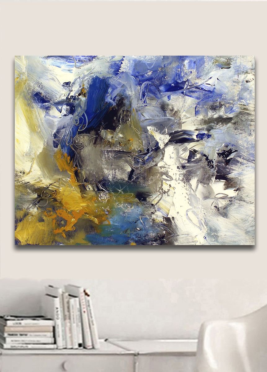 Abstract Oil Painting By Hugh Abernethy, 30 X 24, Uwot (C8), Original Artwork