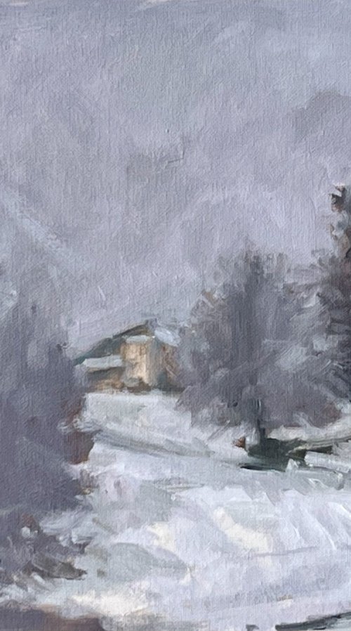 House in a Snowy Landscape by Simon Zekaria