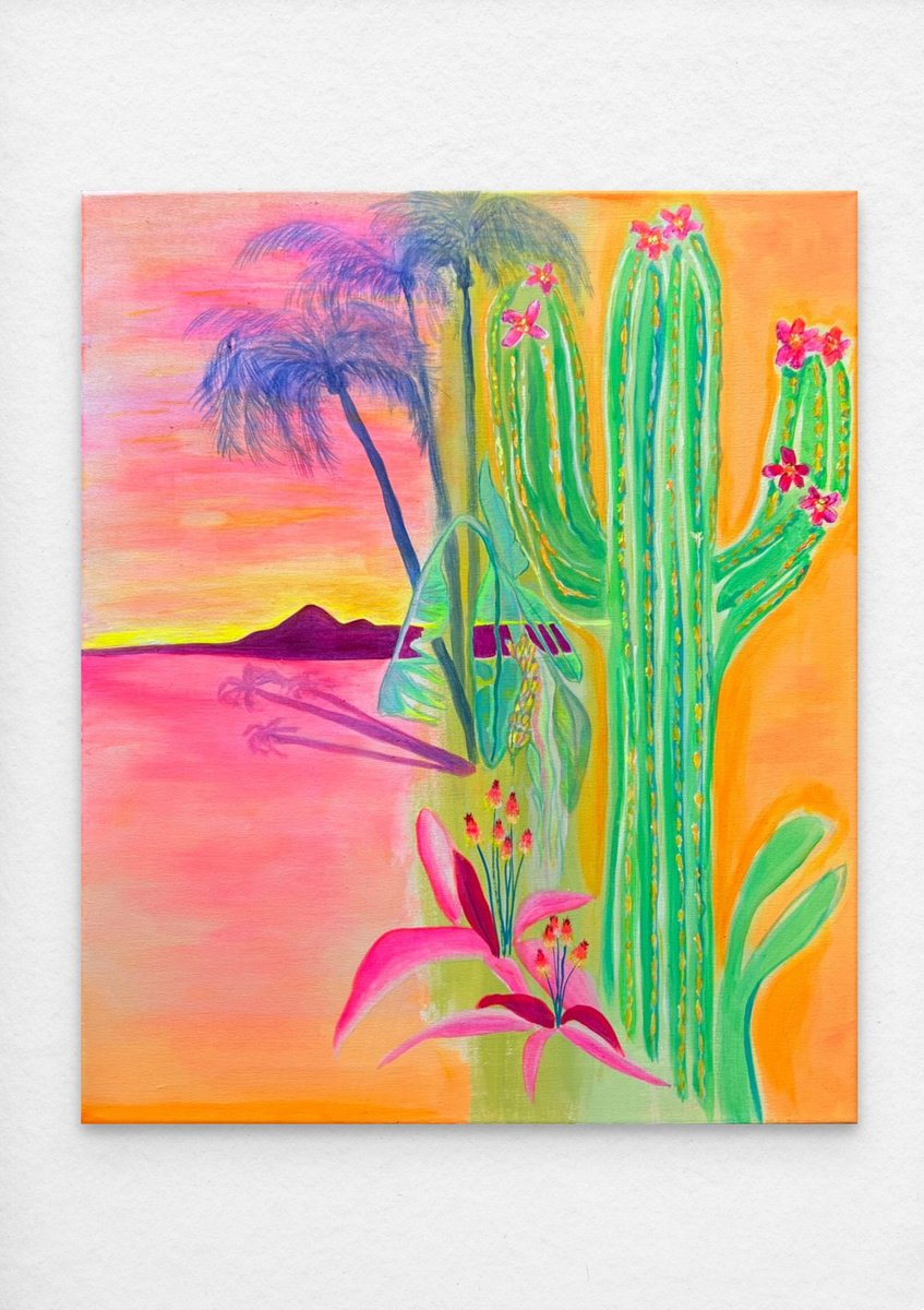 Photorealistic Landscape Acrylic Painting By Kathryn Sillince, 21 X 25", 