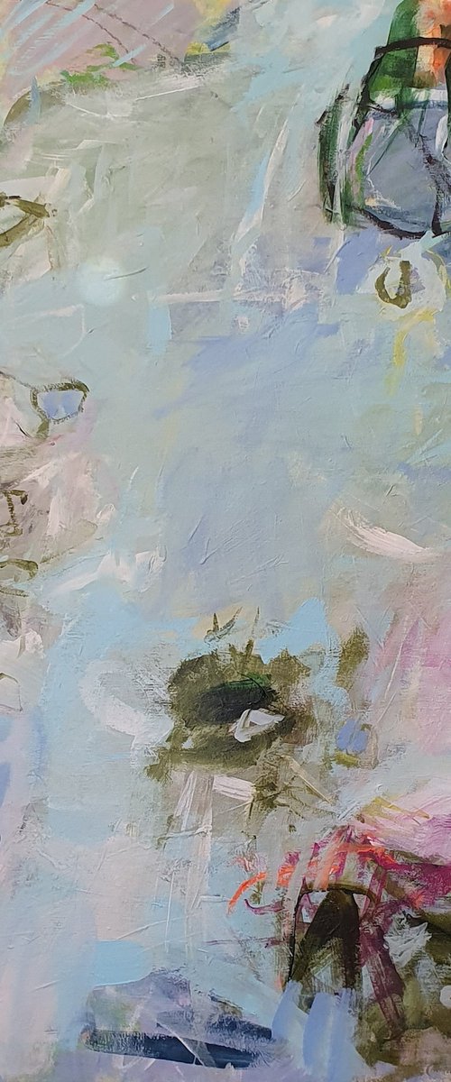 Rain over the waterlily Pond by Jutta Widrinsky