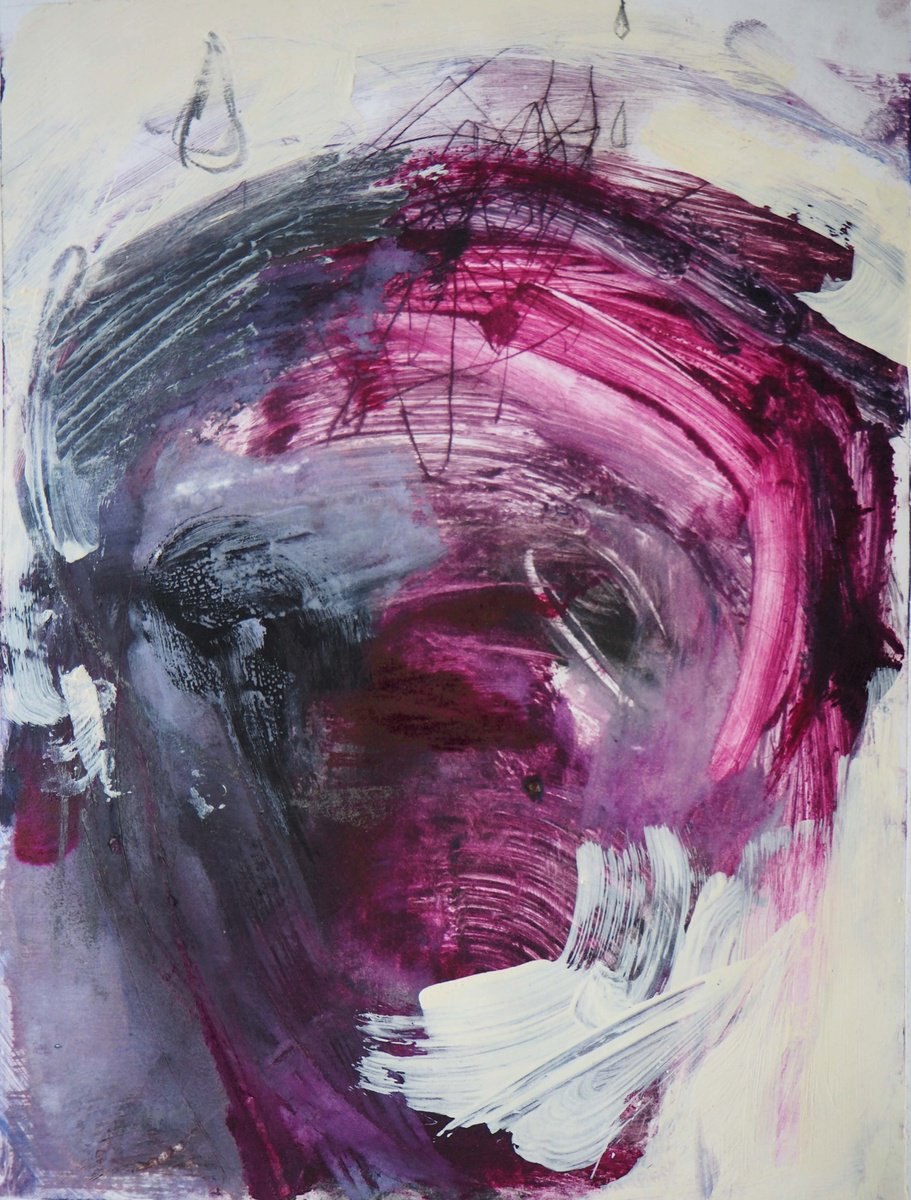 Expressive Portrait Limited Edition Print By Cynthia Gregorova, 8 X 12, Labyrinth V, Original Artwork