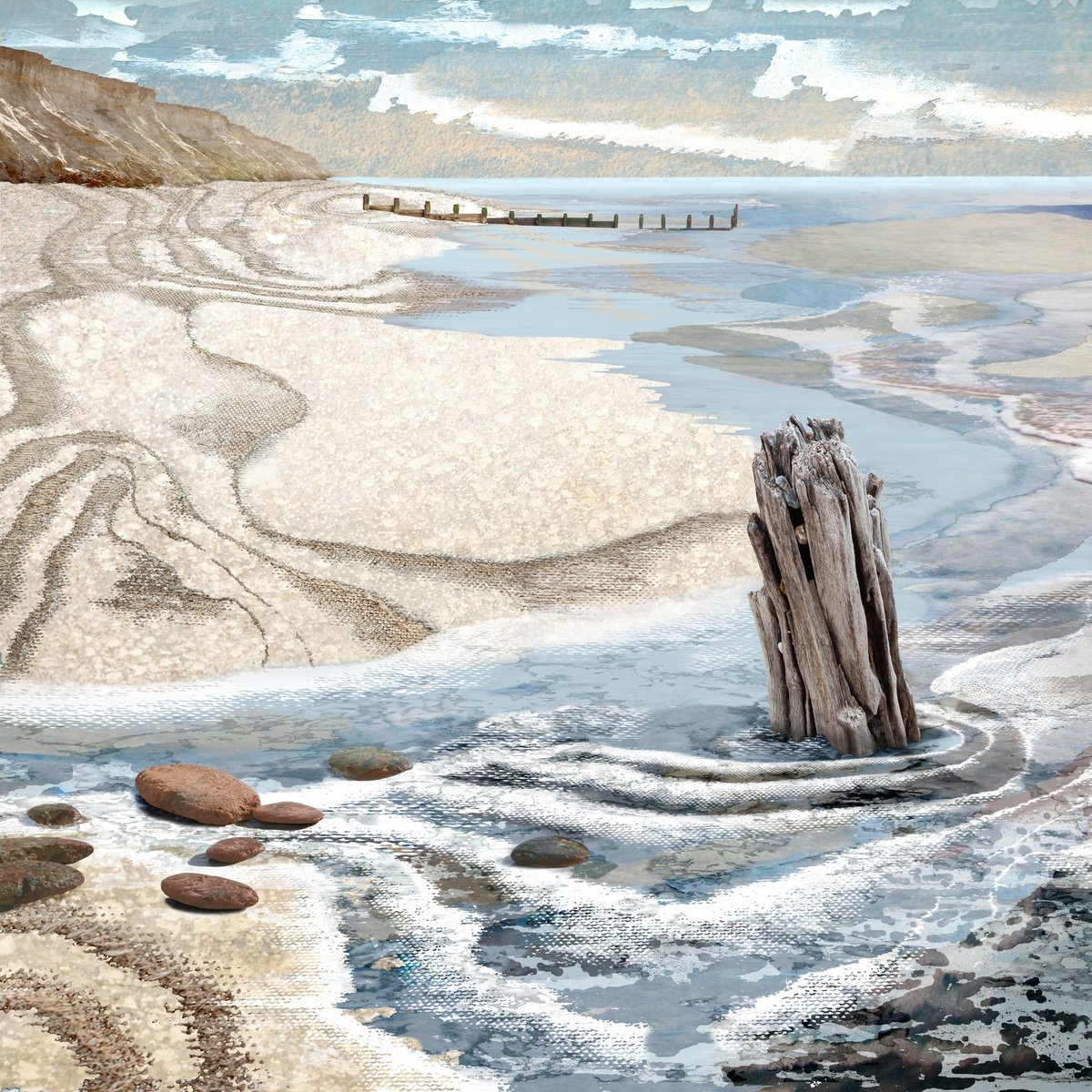 Landscape Photograph By Claire Gill, 20 X 20, Kissing The Shore, Original Artwork