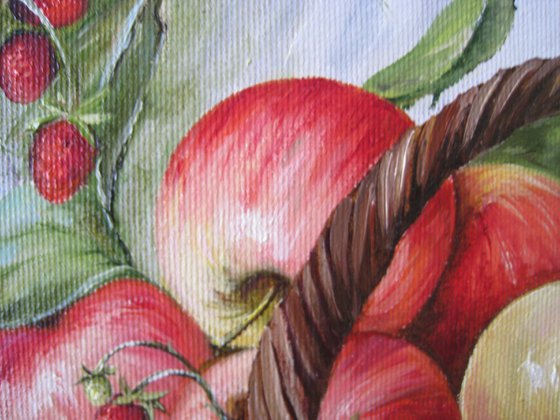 Apples and Wild Strawberries Still Life