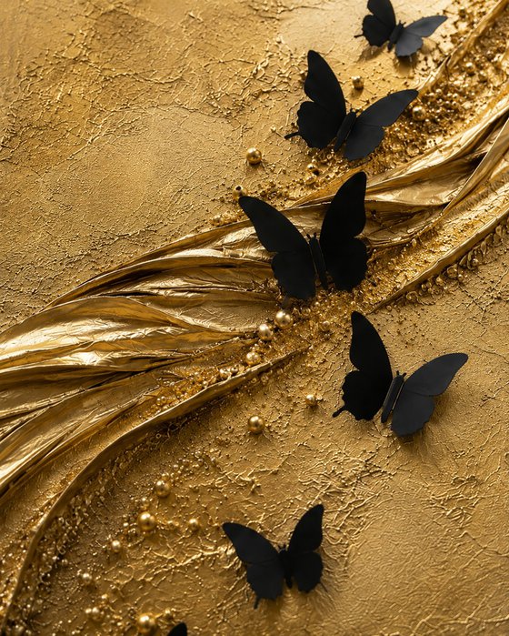 Gold Abstract Butterfly in Reverie