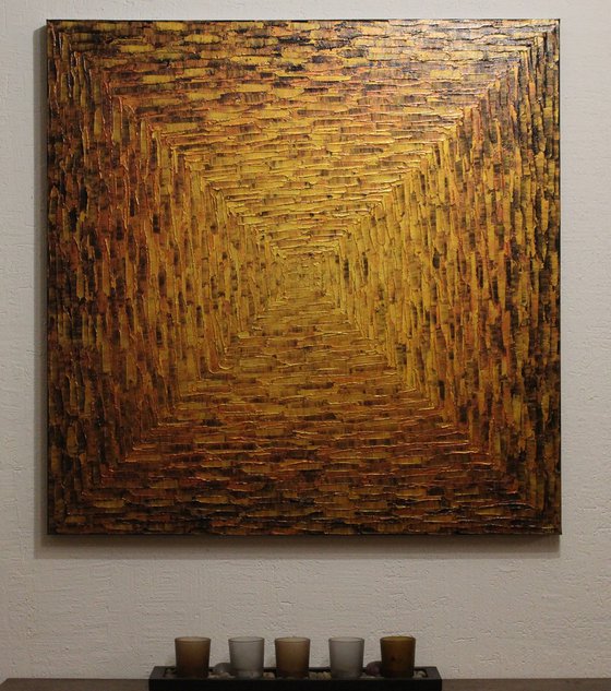 Large square gold gradient