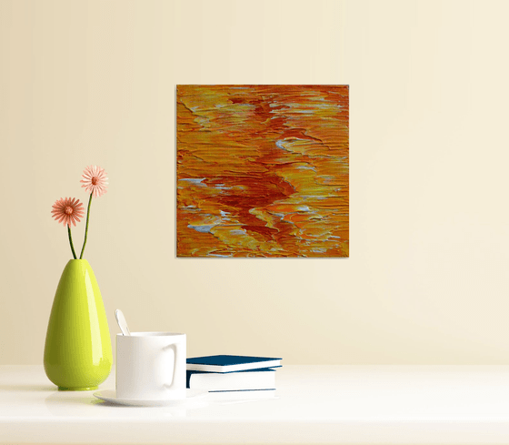 Energy - MINIATURE ORIGINAL  ABSTRACT PAINTING ACRYLIC PALETTE KNIFE IDEAL GIFT